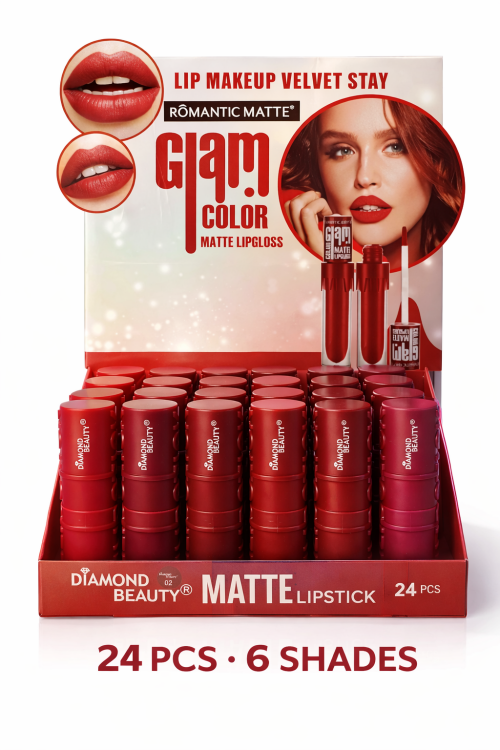 مجموعة أحمر شفاه مات فاخر بلمسة مخملية عدد 24 قطع 