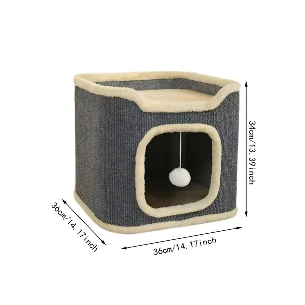 سرير قطط مكعب الشكل بيت قطط للحيوانات الأليفة الصغيرة المتعددة
