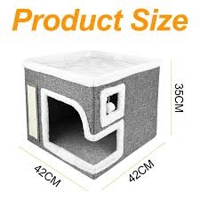 بيت خدش للحيوانات الأليفة قابل للطي وشبه مغلق