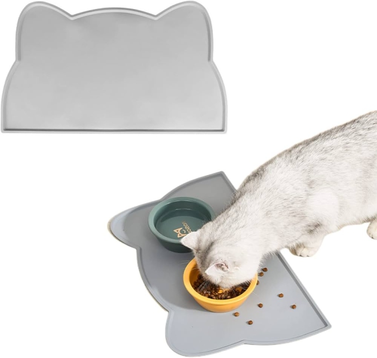 سجادة لأطباق طعام القطط من السيليكون بالسكني
