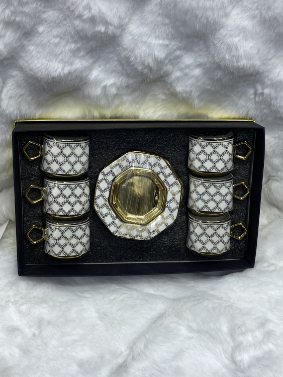 فناجين قهوة بورسلان سداسي عدد 6 