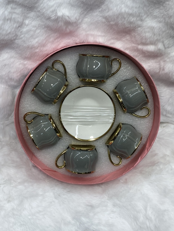 طقم فناجين ملون وردة عدد 6 