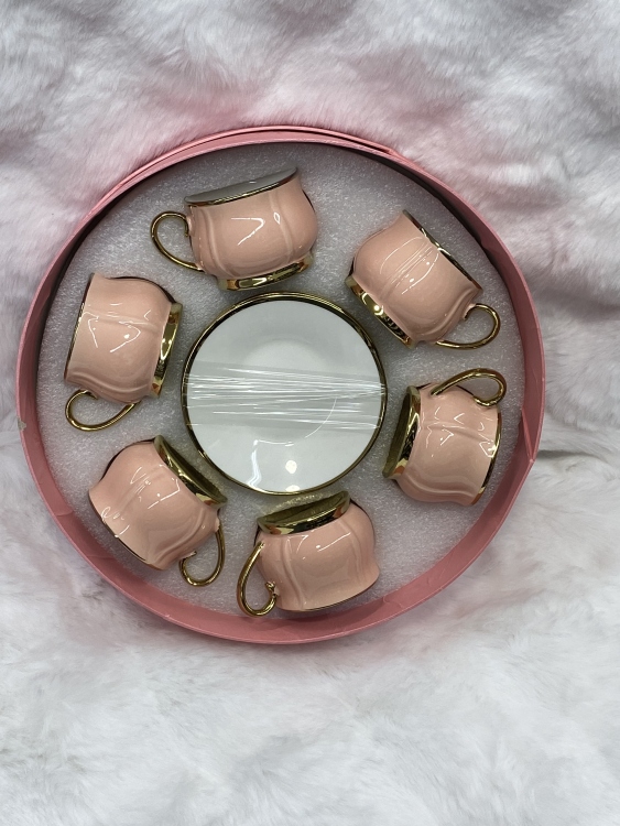 طقم فناجين ملون وردة عدد 6 