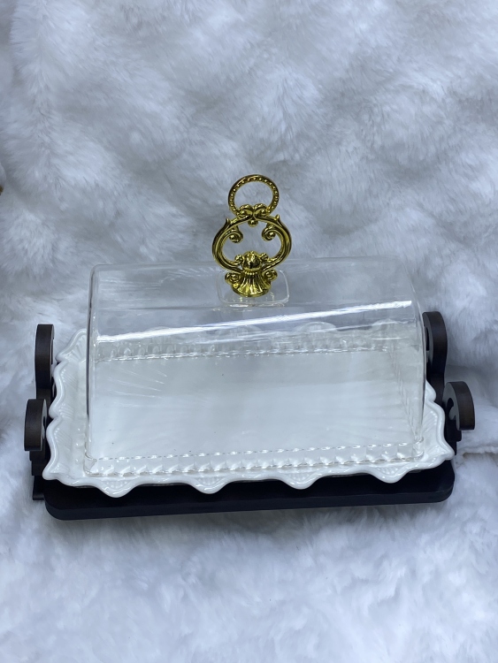 جاط مع غطاء و ستاند خشب 