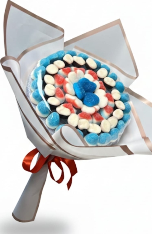 كاندي سويت  بوكيه توت أزرق حجم كبير 