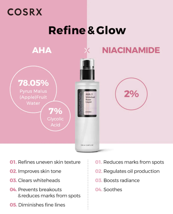 COSRX AHA 7 Whitehead Power Liquid تونر حمض جلايكولك آسد 