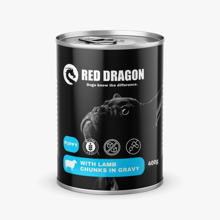 Red dragon wet food dog puppy عدد 24 علبه