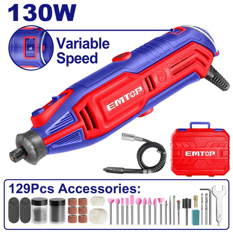 درمل 130 W  سرعات مع 129 قطعه   EMGK1301 