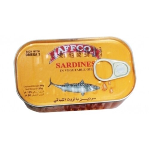 افكو سردين بالزيت النباتي 125غ