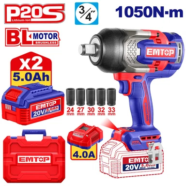 درل بكسات  20V 1050N شحن  2 بطاريهECIWL20105     5A   ("3/4)    Brushless Motor 