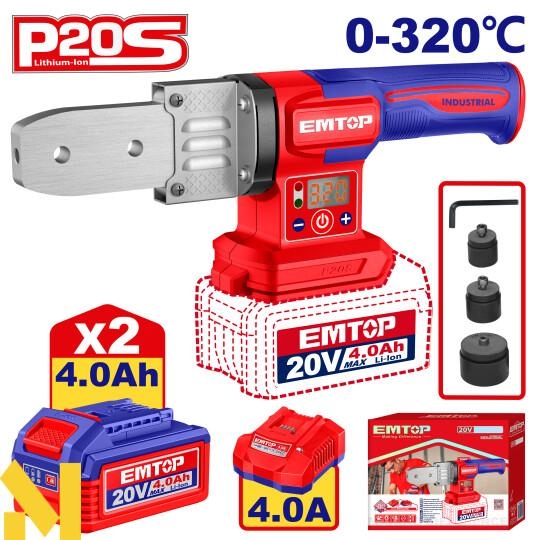 ماكنه لحام ثيرموبايب 20V شحن 2 بطاريه 4A و شاحنETWTL20182       0-320 C 