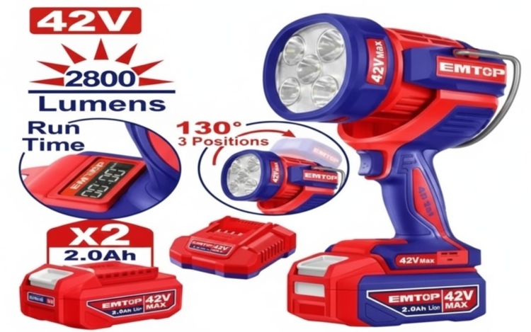 لوكس شحن متحرك 42V مع 2 بطاريه 2A و شاحن بقوهELWL42896    2800   