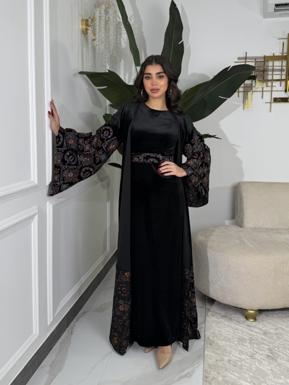 Luxury Velvet Bisht & Dress Set  جلابية الدانه