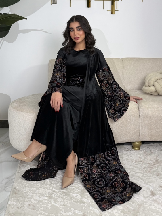 Luxury Velvet Bisht & Dress Set  جلابية الدانه