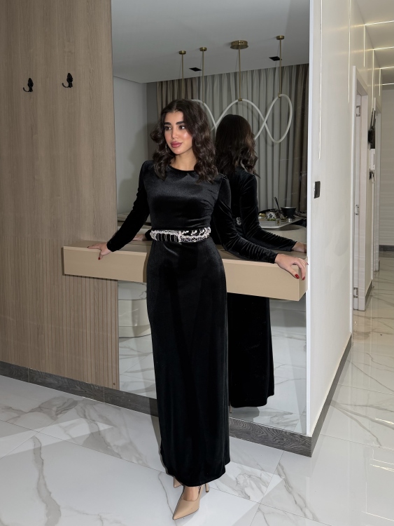 Luxury Velvet Bisht & Dress Set 