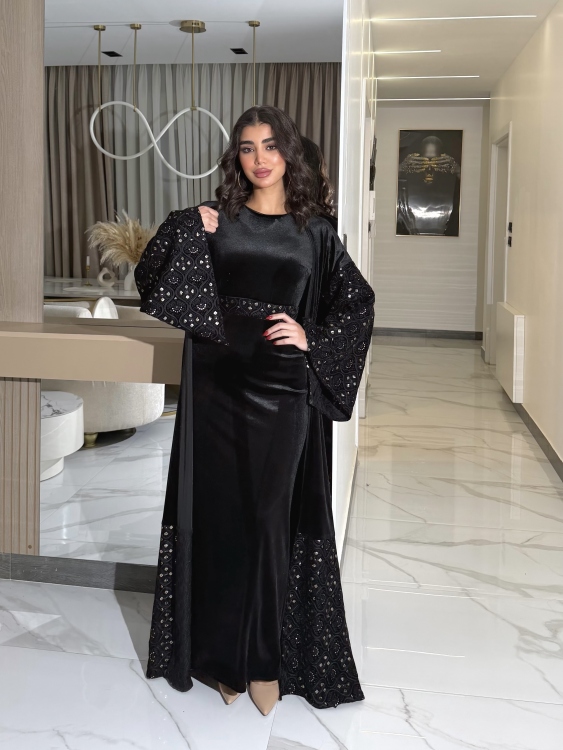 Luxury Velvet Bisht & Dress Set  جلابية الدانه