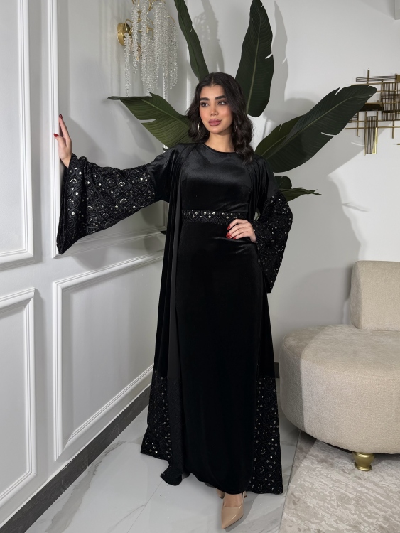 Luxury Velvet Bisht & Dress Set  جلابية الدانه