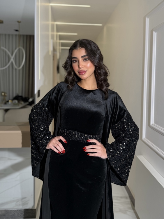 Luxury Velvet Bisht & Dress Set  جلابية الدانه