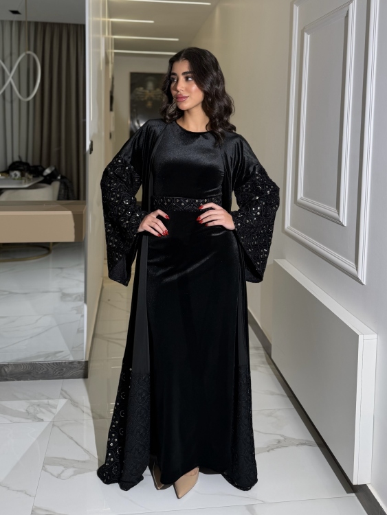 Luxury Velvet Bisht & Dress Set  جلابية الدانه