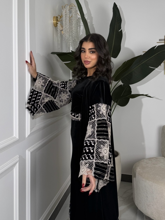 Luxury Velvet Bisht & Dress Set 