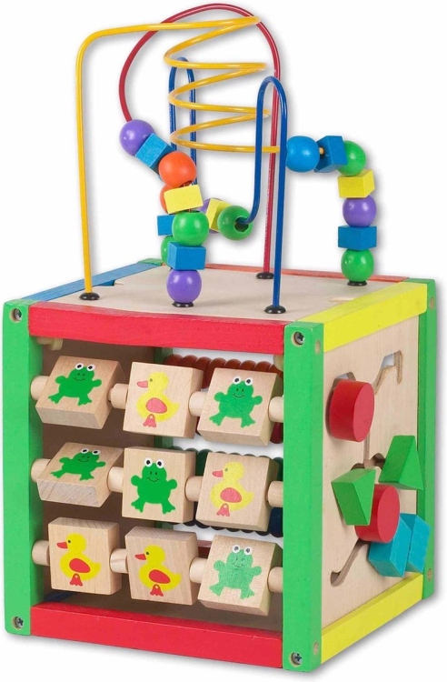 مكعب أنشطة خشبي 