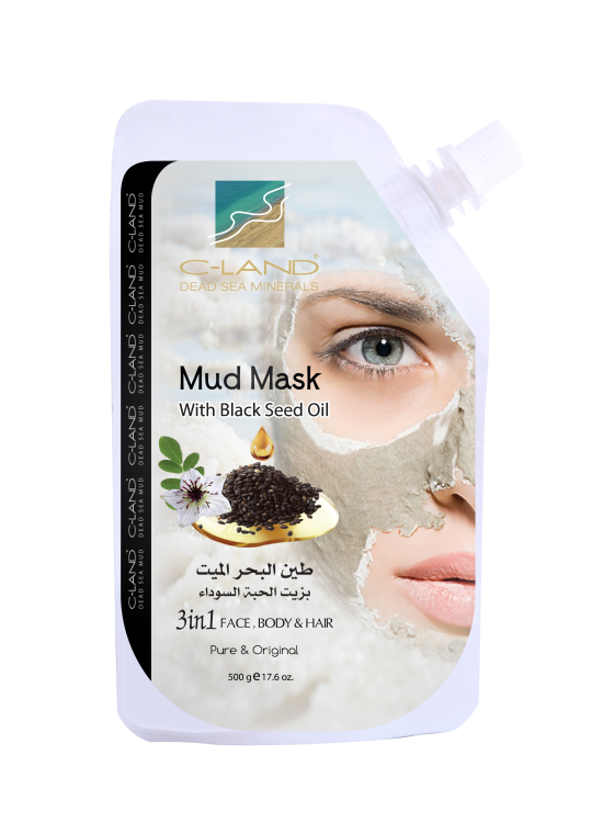 طين البحر الميت  بزيت الحبة السوداء