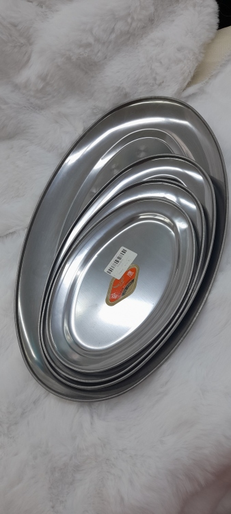 صحن ستانلس بيضاوي