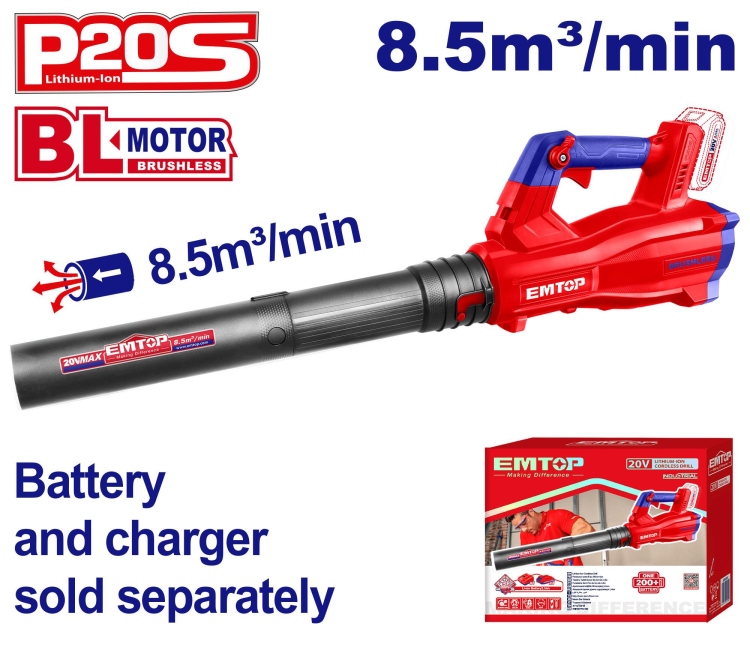 بلور شحن زراعي 20V بدون بطاريهELAB20428      8.5m3/min Brushless Motor