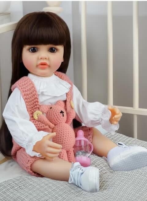 لهبة سيلكون حجم 55 سم مع فوطة ورضاعة 