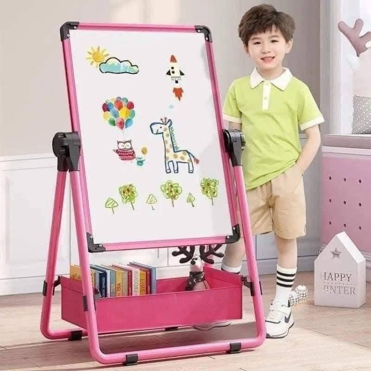 لوح رسم ستاند اطفال متوفر بالونين الازرق ، الزهري 