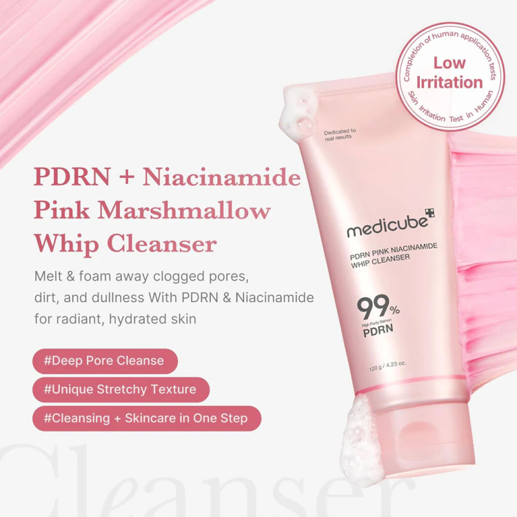 Medicube PDRN pink niacinamide whip cleanser