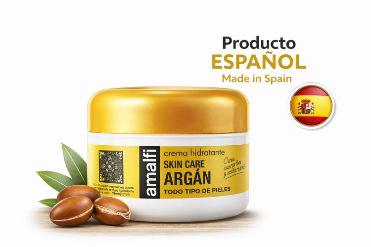 كريم امالفي مرطب للبشرة بزيت الارجان صناعة اسبانية بحجم 200 مل 