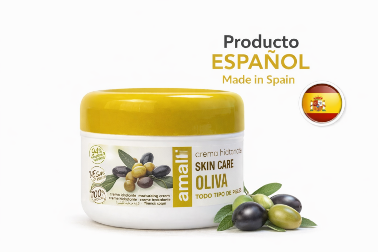 كريم امالفي مرطب للبشرة بزيت الزيتون صناعة اسبانية بحجم 200 مل 