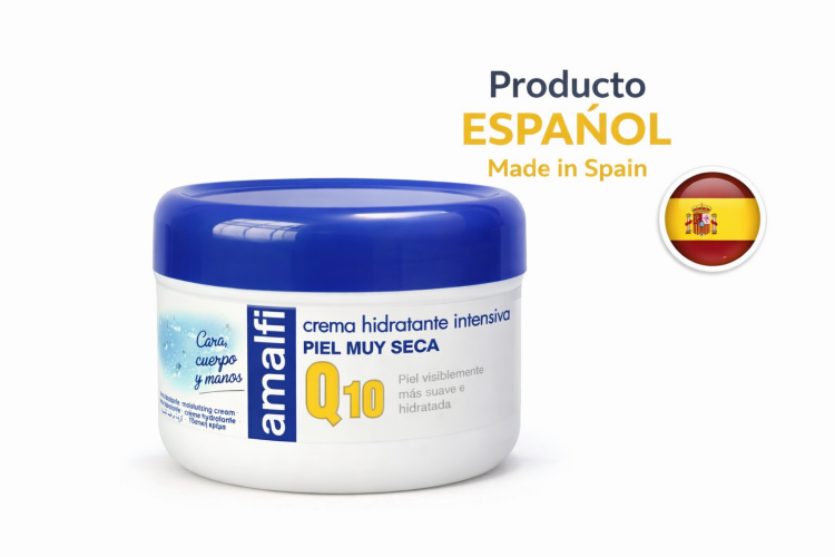 كريم أمالفي Q10 مرطّب ومكثّف للبشرة الجافة جدًا صناعة اسبانية بحجم 200مل 