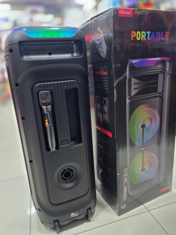 سماعة شحن 12 انش دبل مع مايكروفون لاسلكي نظام شحن 