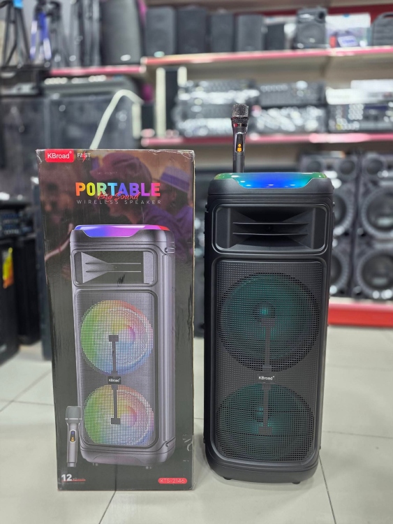 سماعة شحن 12 انش دبل مع مايكروفون لاسلكي نظام شحن 