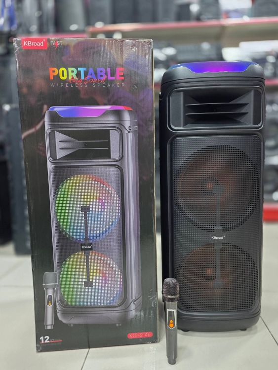 سماعة شحن 12 انش دبل مع مايكروفون لاسلكي نظام شحن 