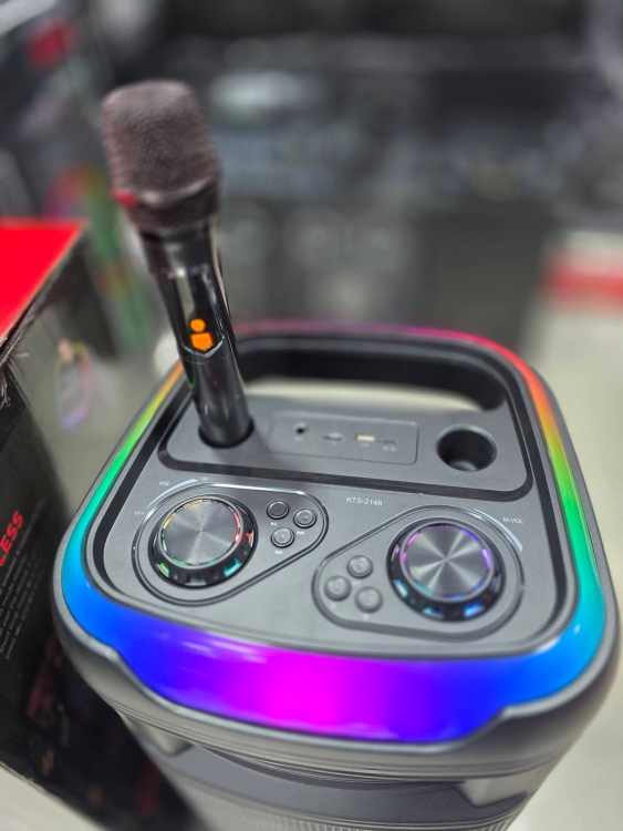 سماعة شحن 12 انش دبل مع مايكروفون لاسلكي نظام شحن 