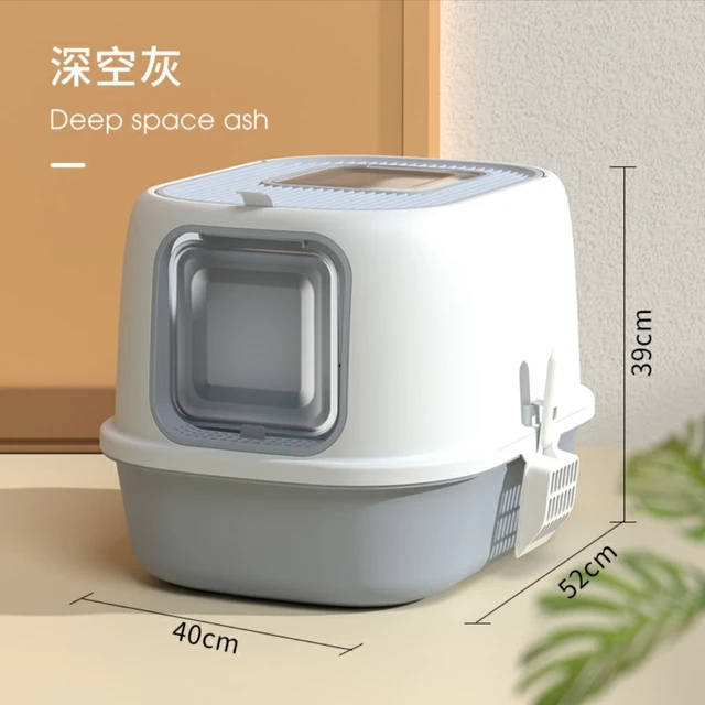 Large Litter Box, Splash-proof Semi-enclosed Cat Toilet