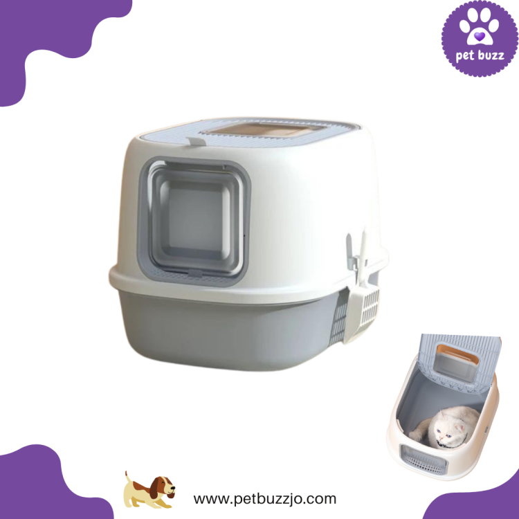 Large Litter Box, Splash-proof Semi-enclosed Cat Toilet