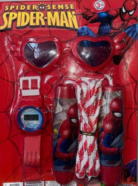 لعبة حبلة سبايدر مان مع ساعة مع نظارة