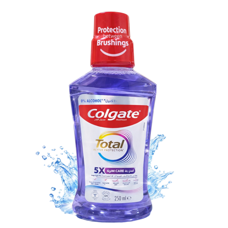 غسول كولجيت توتال جم كير خالي من الكحول بحجم 250 مل 
