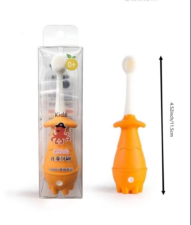 فرشاة أسنان للأطفال شعيرات ناعمة مناسبة للأطفال من عمر 0-3-5 سنوات