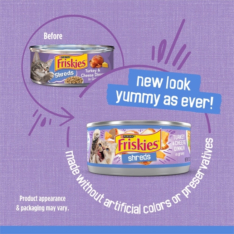 فريسكاس طعام القطط الرطب شريدز ديك رومي وجبنة في المرق