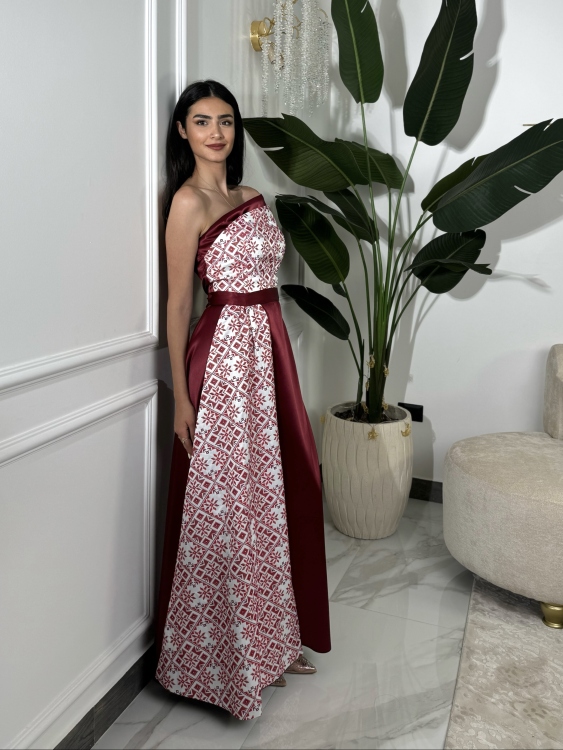 Henna Dress With Wrap Skirt (أحمر)فيروز 