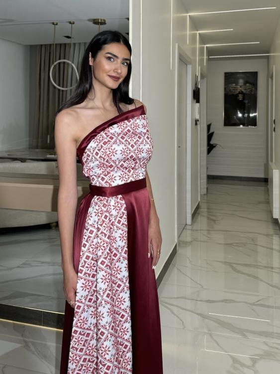 Henna Dress With Wrap Skirt (أحمر)فيروز 