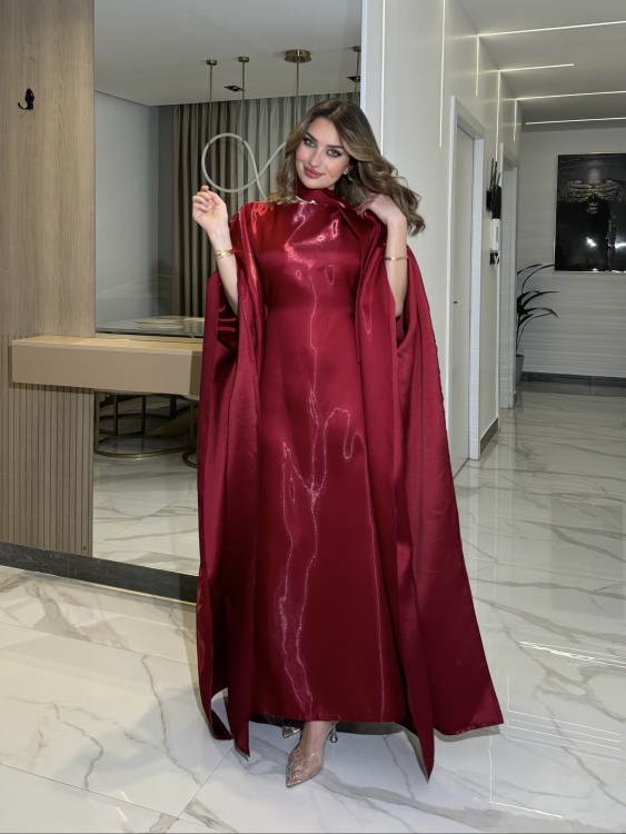 جلابية ملاك( ابرغندري)Batwing Sleeve Long Dress