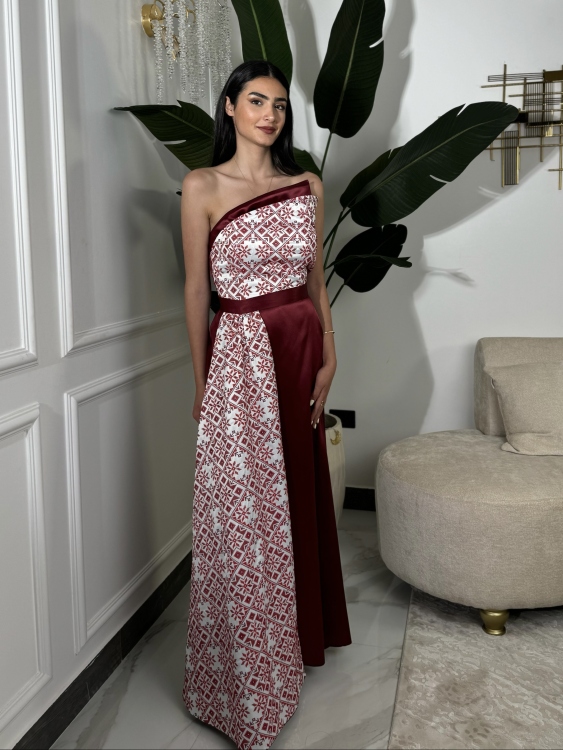 Henna Dress With Wrap Skirt (أحمر)فيروز 