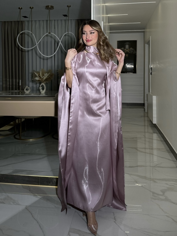 جلابية ملاك( زهري)Batwing Sleeve Long Dress