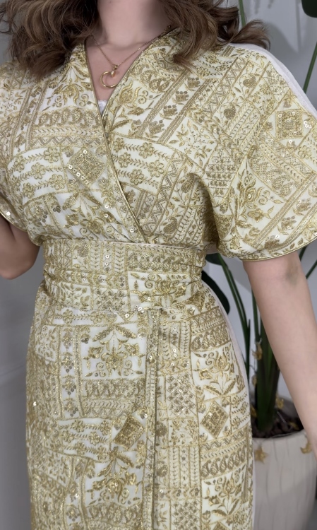 Half Sleeve Abaya With Belt 